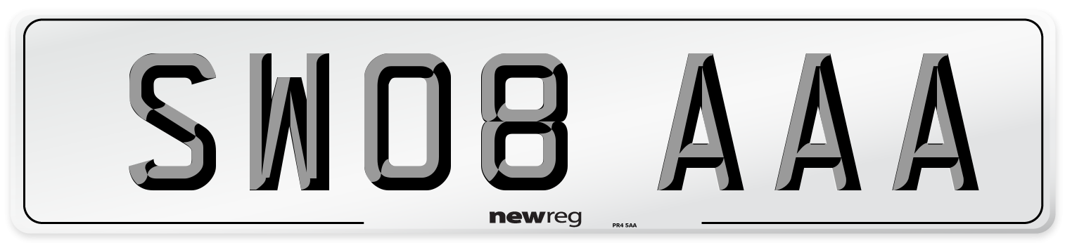 SW08 AAA Number Plate from New Reg